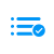 A list with a checkmark, indicating items that have been reviewed or selected.