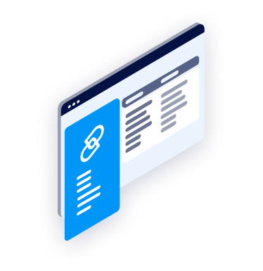 Illustration showing a web page layout with a link panel and structured content sections.