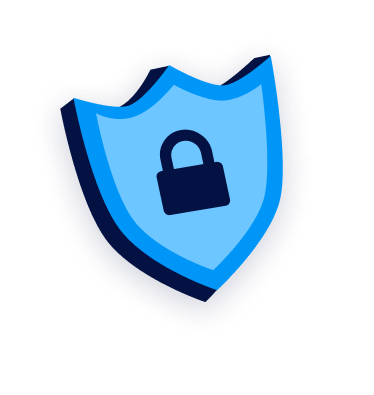 Illustration of a secure shield with a padlock, symbolizing account or data protection.