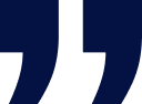 Stylized quotation marks icon.