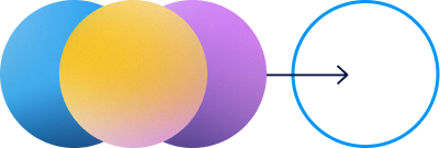 circles moving backwards to signify returning a domain