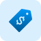 Blue price tag icon with a dollar sign, representing domain pricing, cost, or monetary value.