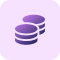 Purple stacked coins icon representing domain value, pricing, or monetary earnings.