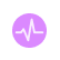 Purple circular icon with a heartbeat-style line in the center, representing activity, performance metrics, or domain health monitoring.