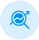 Blue icon of a magnifying glass with a small sparkle/star, representing smart search, enhanced search, or AI-powered domain search functionality.