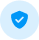 Blue shield icon with a checkmark, representing verified protection, security, or trust.